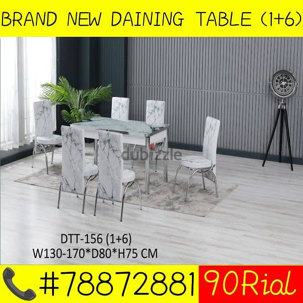 BRAND NEW DAINING TABLE 1+6CHAIRS 14