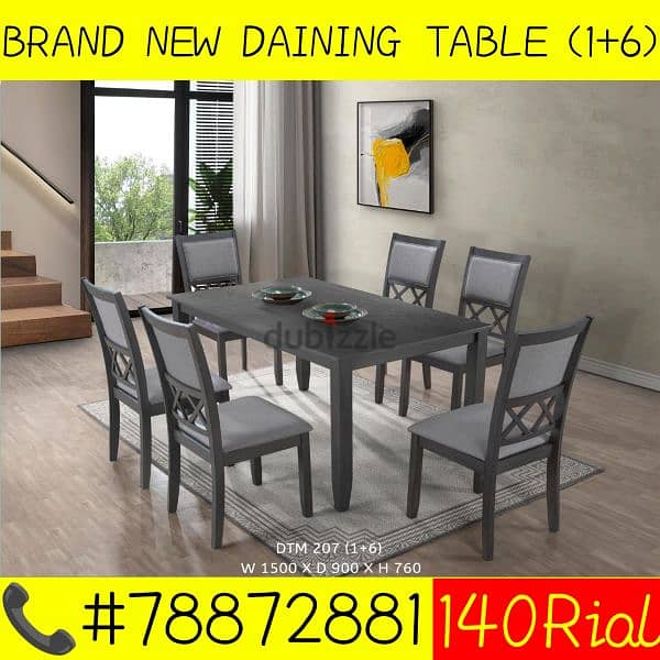 BRAND NEW DAINING TABLE 1+6CHAIRS 15