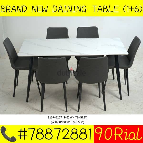 BRAND NEW DAINING TABLE 1+6CHAIRS 16