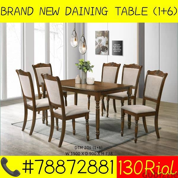 BRAND NEW DAINING TABLE 1+6CHAIRS 18