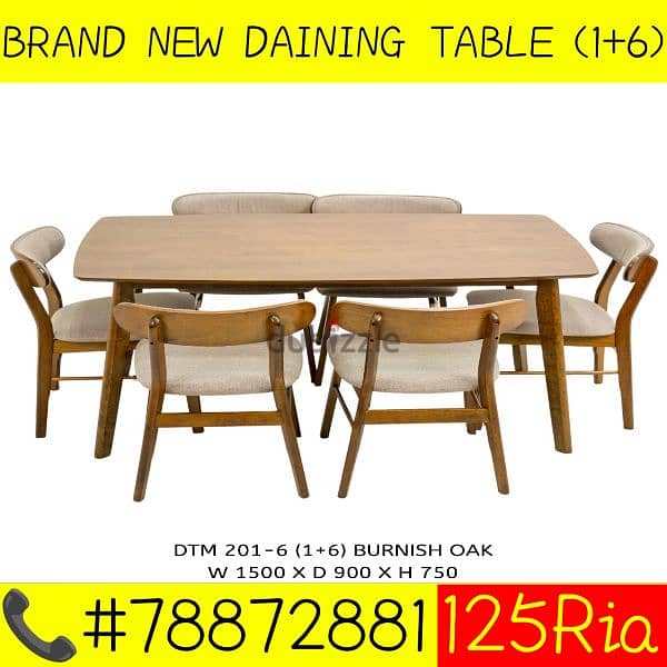 BRAND NEW DAINING TABLE 1+6CHAIRS 19