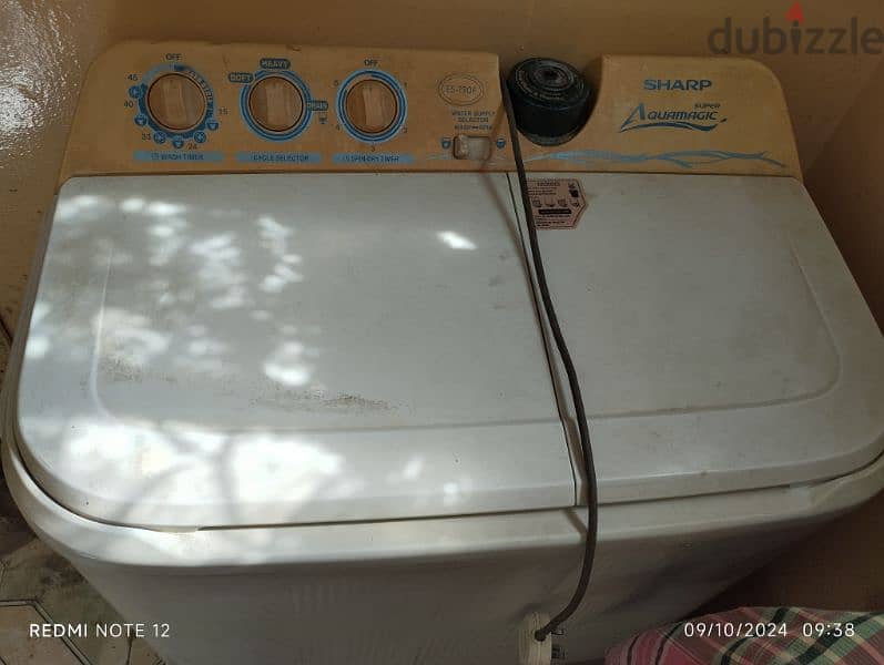 sharp semi automatic washing machine wash spring also working9kg 1