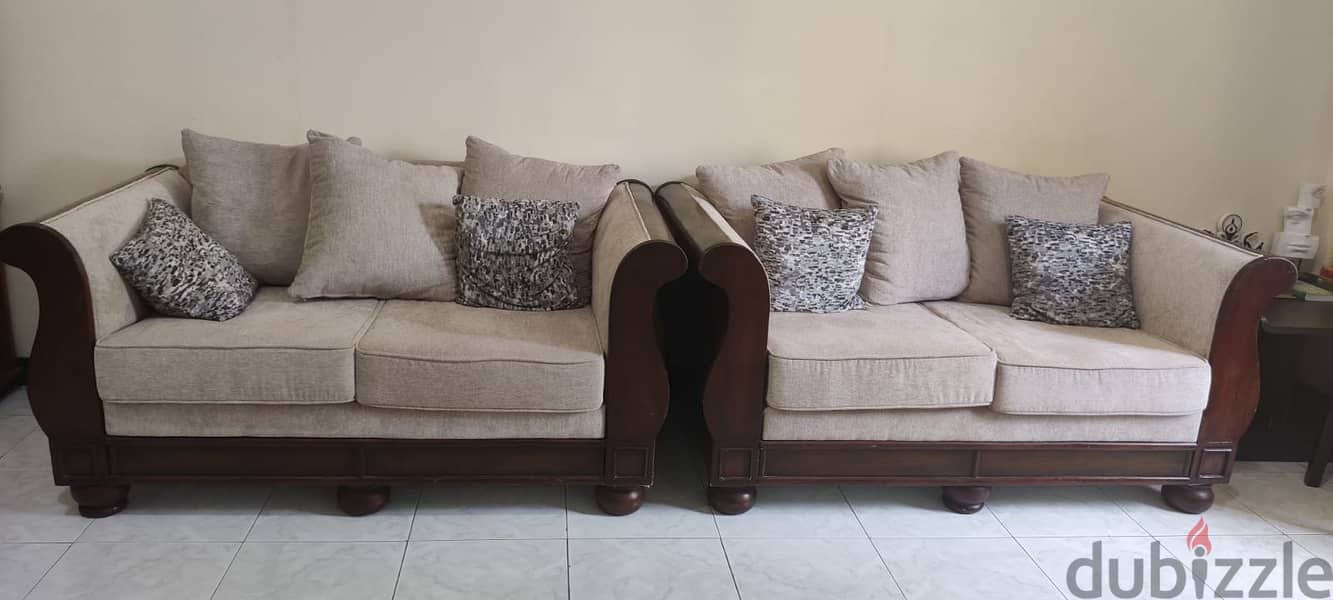 2+2+3 Wooden sofa , Newly furnished 3 moths back , very good conditio 2