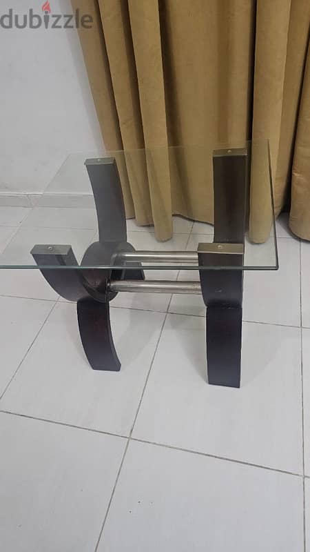 set of 4 glass tables and dining table 6 chairs 6