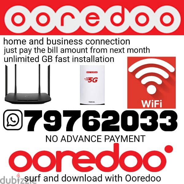 ooredoo internet connection 0