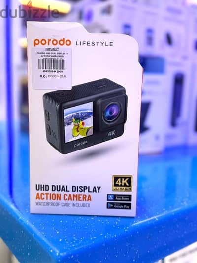 Porodo Lifestyle Waterproof 4K Action Camera 900mAh - Black