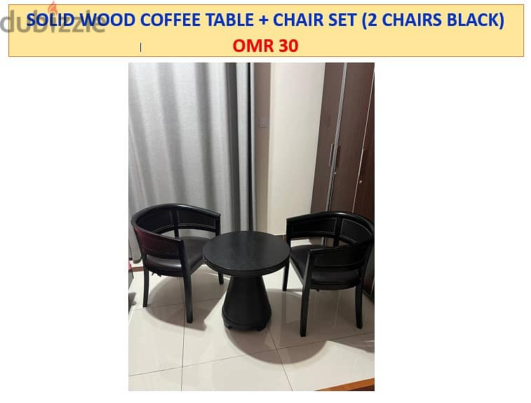 solid wood coffee table + chair 0