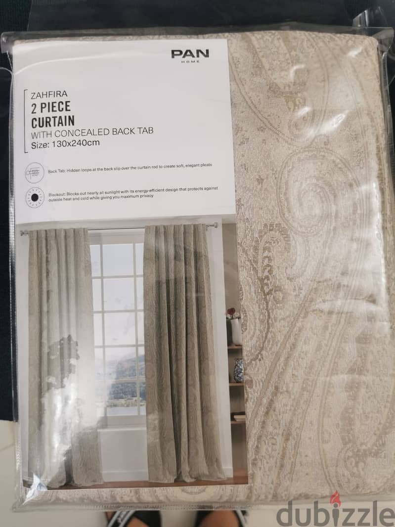 PAN HOME New Curtains- 2 Pices- 130x240 cm 2