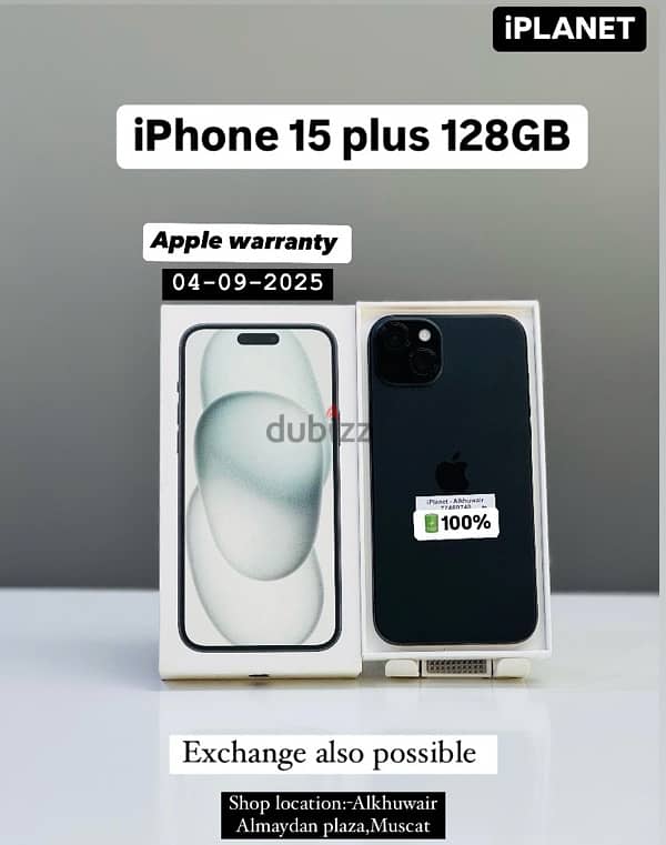 iphone 15PLUS 128GB | with apple warranty 100% battery 0