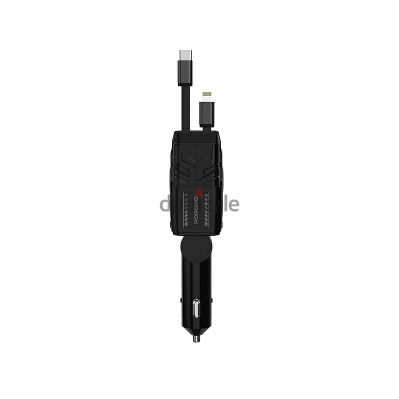 Porodo FWC09 66W Car Charger Lightning Type C Wires FWCH029 3