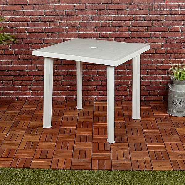 80cm Height White Square Garden Plastic Lightweight Table 0