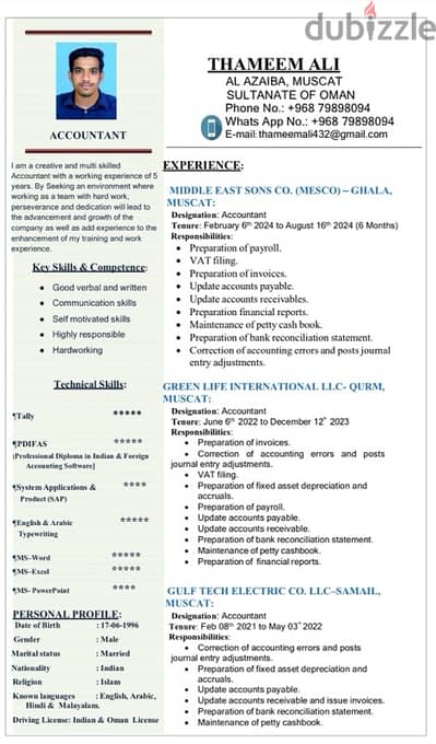 Searching job for the position of Accountant