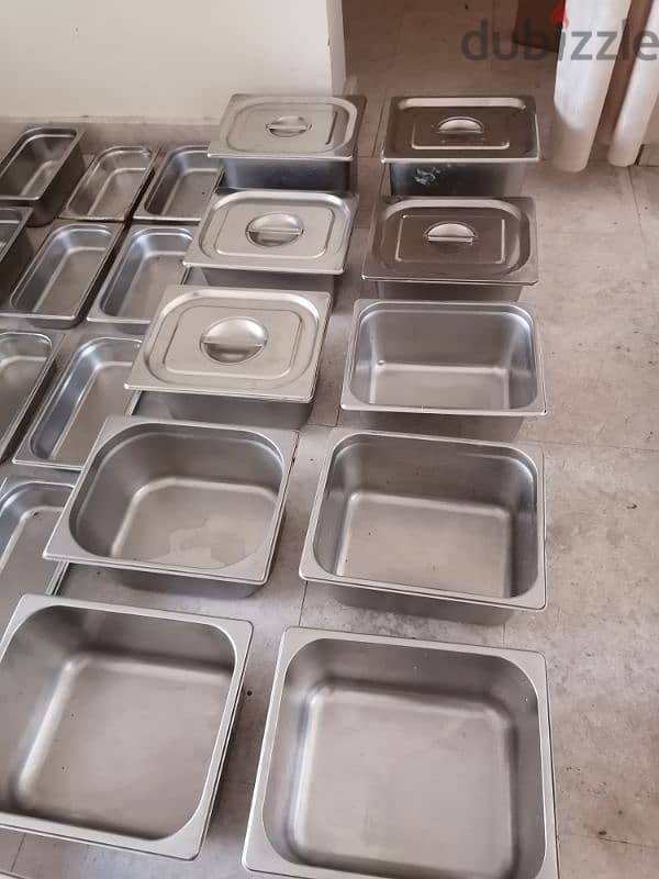 Stainless steel containers some of it not used 1