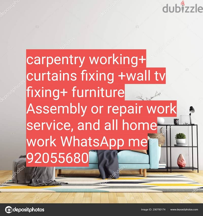 carpenter/furniture,IKEA fix repair/curtain,TV fix in wall/drilling 3