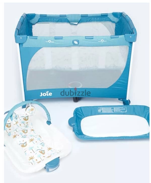 Joie Playard Blue Commuter Change Travel Cot with Removable Bassinet. 2