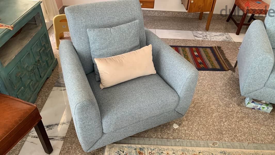 Petrol Blue Couch Set 3+2+1 Seater 2