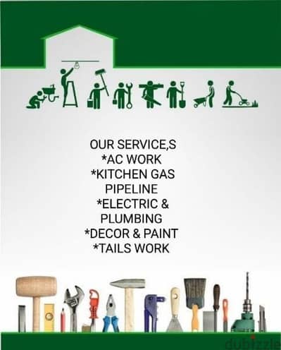 we do house maintaining,repair and installation work service