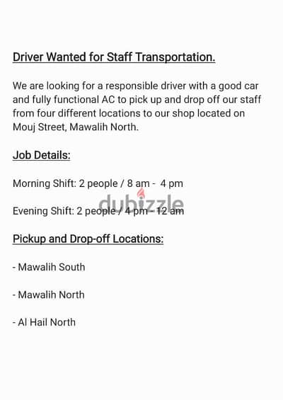 Driver Wanted