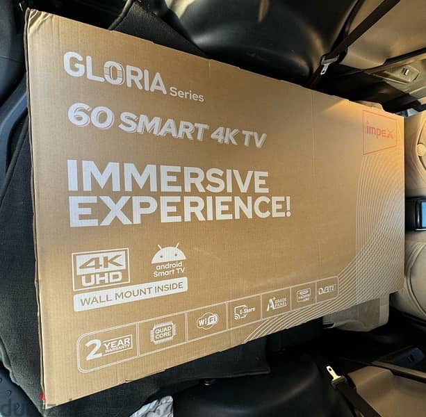 Impex smart tv 60 inch  4K UHD full indroid  13 brand new 3