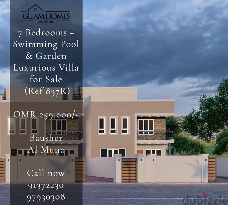 Luxurious 6 Bedrooms Villa for Sale in Bosher Al Muna REF:837R 0