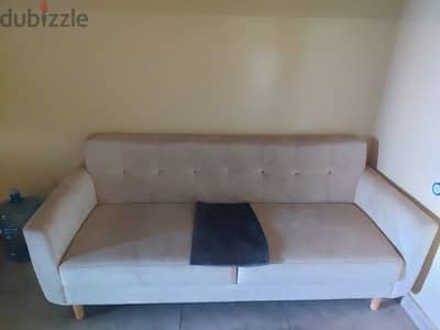 2 seater Fabric sofa, 200*200 bed & mattress, 5 feet 2 door cupboard