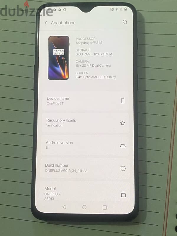 ون بلس  One plus 6t 128 GB 1