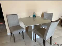 3 chair dinning table for  urgent sale 0