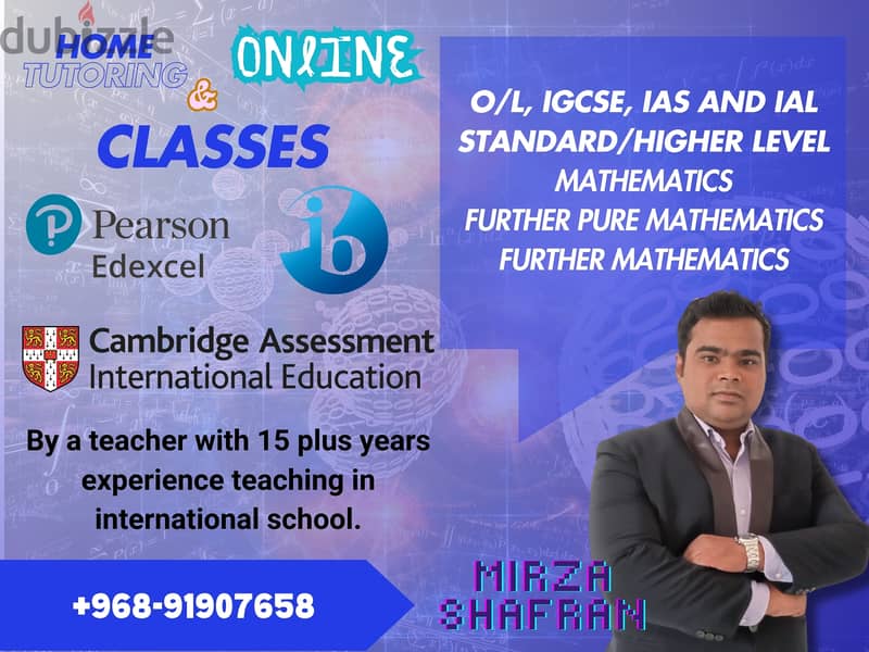 Online and home tutoring for Mathematics/Further Mathematics ! 0