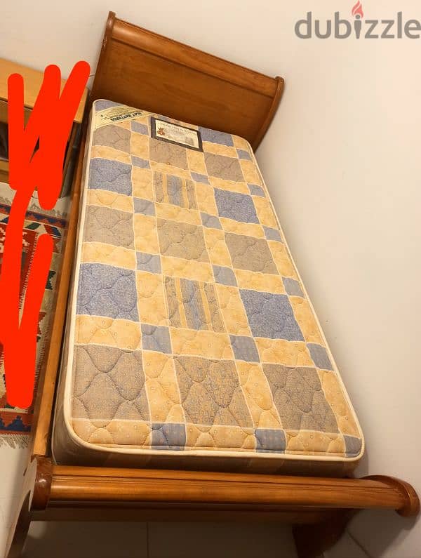 Single bed with mattress 2