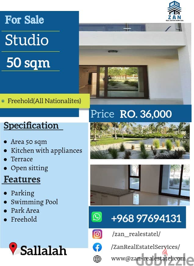 Freehold Studio in Sallalah for sale 0