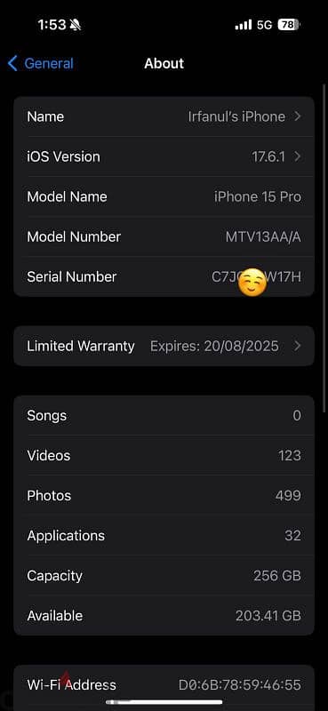 Iphone 15 PRO 256 GB 2