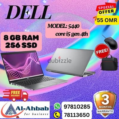 DELL LAPTOPS with 3MONTHS WARRANTY; with FREE- MOUSE & BAG