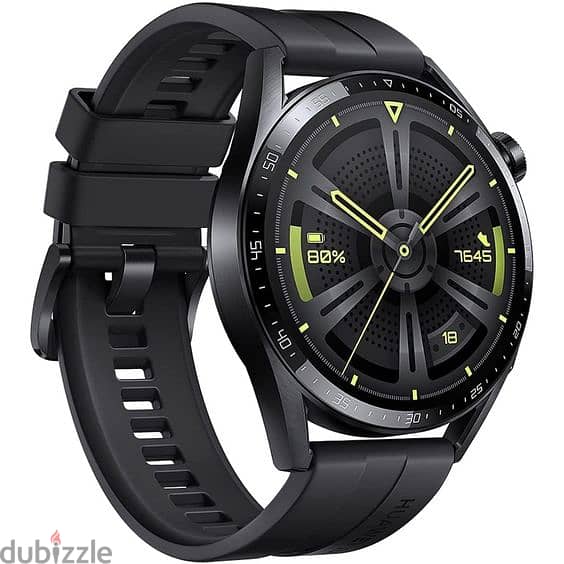 HUAWEI Watch GT 3 46mm Black- Like New-Complete Box-Battary 02 Weeks 0