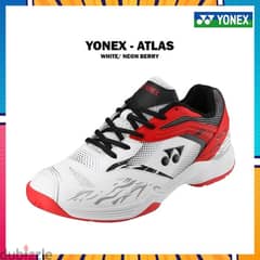 Yonex Badminton Shoes ATLAS - White/Neon Berry - Size 6 UK 0