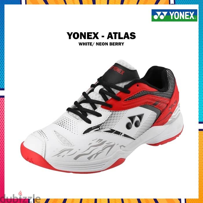 Yonex Badminton Shoes ATLAS - White/Neon Berry - Size 6 UK 0