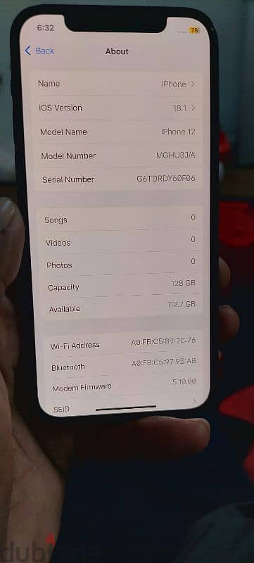 i phone 12.128gb Like new+94%Batery  no issu all ok 3