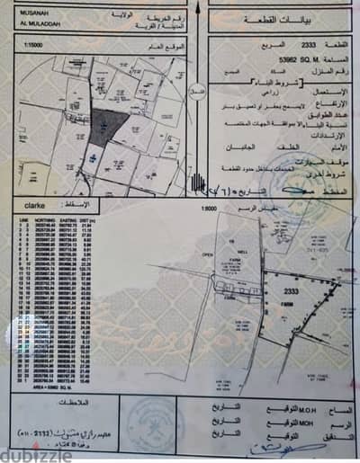 للبيع مزرعه المصنعه مساحة 53962 الف متر