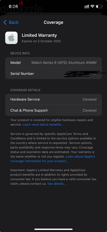 series 9 45mm 11 month and 20 days apple warranty 3