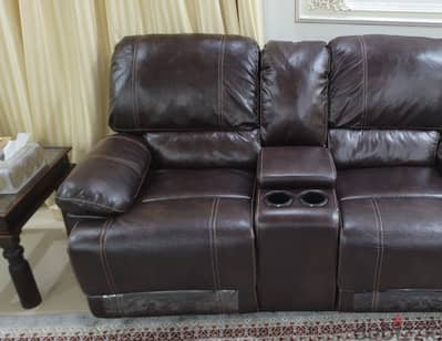 Leather Recliners/Sofas 2x 3 seater & 2x 2 seater with cup holders