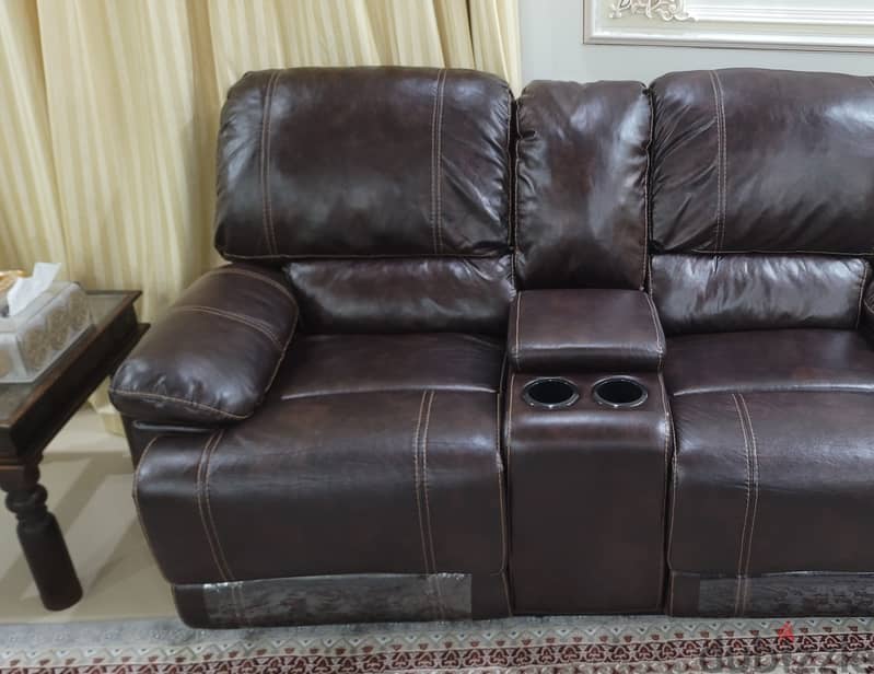 Leather Recliners/Sofas 2x 3 seater & 2x 2 seater with cup holders 0