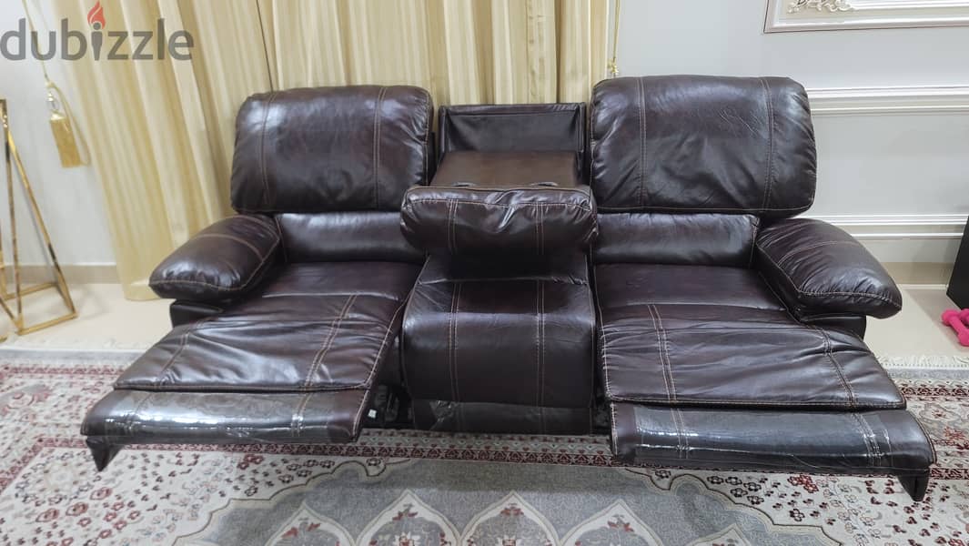 Leather Recliners/Sofas 2x 3 seater & 2x 2 seater with cup holders 3