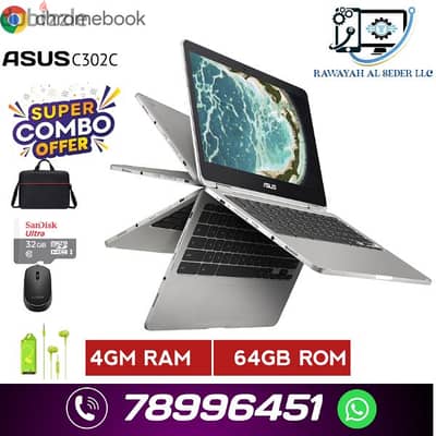 asus C302C chromebook 13.3 inch touch 360 playstore combo offer