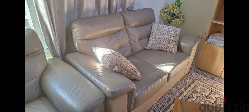 Leather Sofa set  3+2  ( 5 seater)  Home Center 1