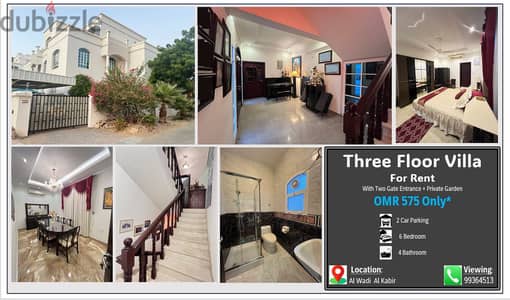 Three Floor Villa with Shaded Parking and Private Garden