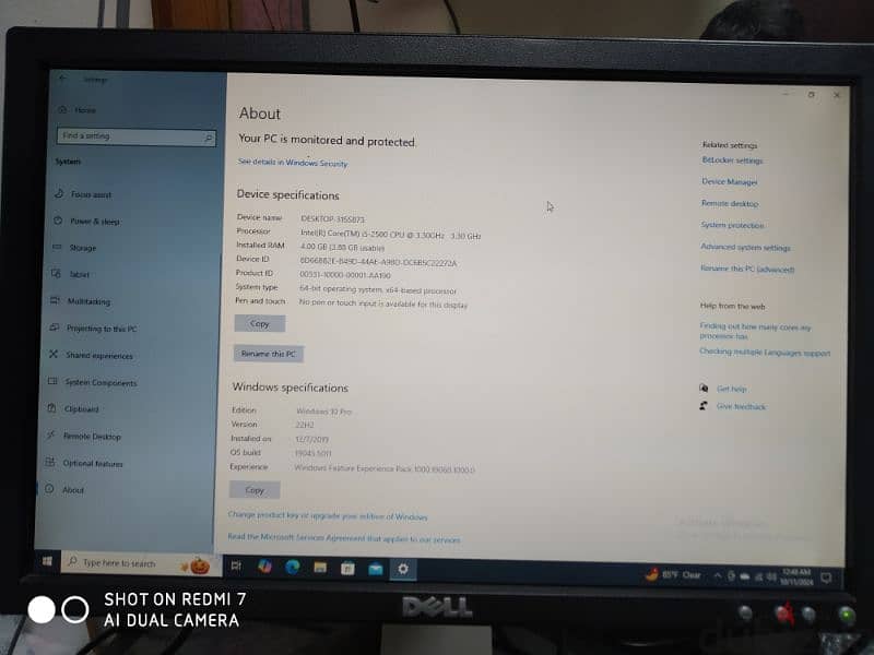 Desktop computer Ram4/Hard Disk 2TB good condition 0