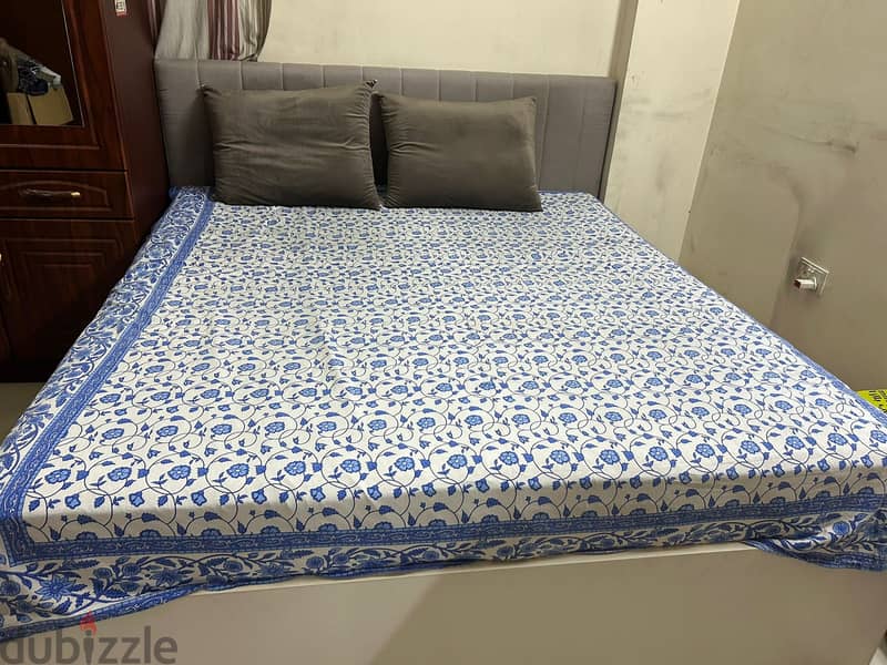 King Size Bed and Mattress AND Wooden Dining Table with 4 wooden chair 0