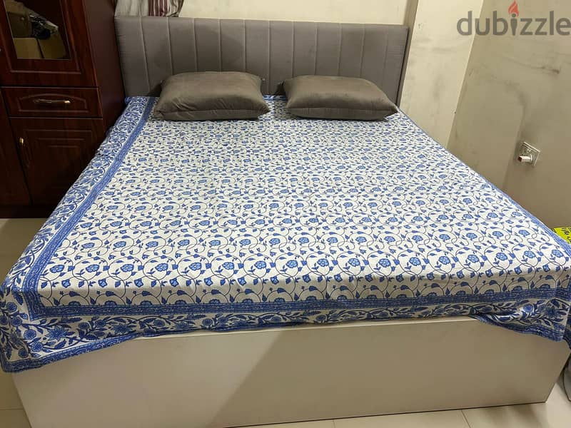 King Size Bed and Mattress AND Wooden Dining Table with 4 wooden chair 1