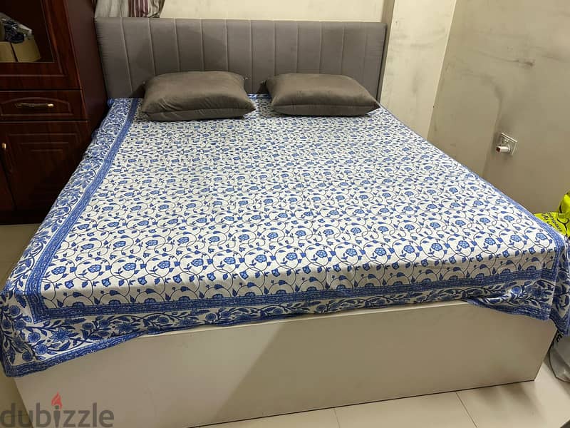 King Size Bed and Mattress AND Wooden Dining Table with 4 wooden chair 4