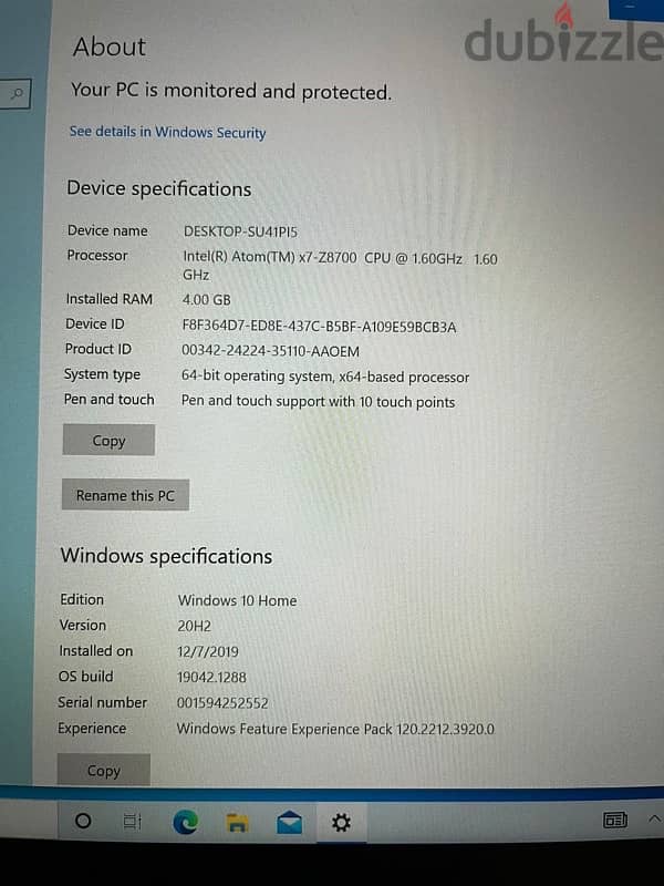 Microsoft Surface 3 Tablet, Intel Atom x7 x7-Z8700, 1.6 GHz, 4 GB 1