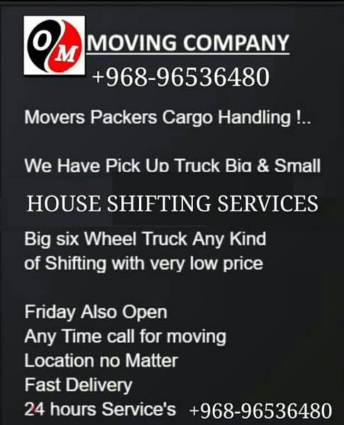 HOUSE MOVING & PACKING TRANSPORT SERVICE OMAN 0